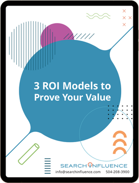 Search Influence's higher education marketing 'How to Choose an ROI Model' graphic